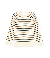 Scene&Heard Little Boys 2T-7 Long Sleeve Horizontal Stripe Crew Neck Sweater