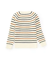 Scene&Heard Little Boys 2T-7 Long Sleeve Horizontal Stripe Crew Neck Sweater