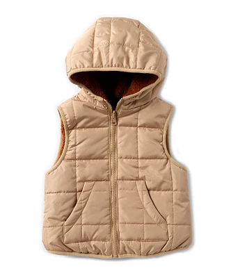 Scene&Heard Little Boys 2T-7 Sherpa Lined Reversible Hooded Vest