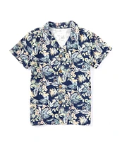 Scene&Heard Little Boys 2T-7 Short Sleeve Botanical Print Woven Shirt