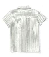 Scene&Heard Little Boys 2T-7 Short Sleeve Striped Seersucker Woven Button-Front Shirt