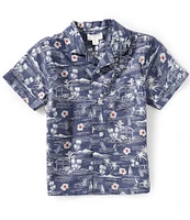 Scene&Heard Little Boys 2T-7 Tropical Scene Woven Button Front Shirt