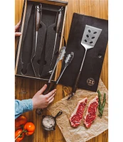 Schmidt Brothers Cutlery BBQ Ash 4-Piece Grill Set with Box