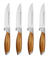 Schmidt Brothers Cutlery Bonded Teak 4-Piece Jumbo Steak Knife Set