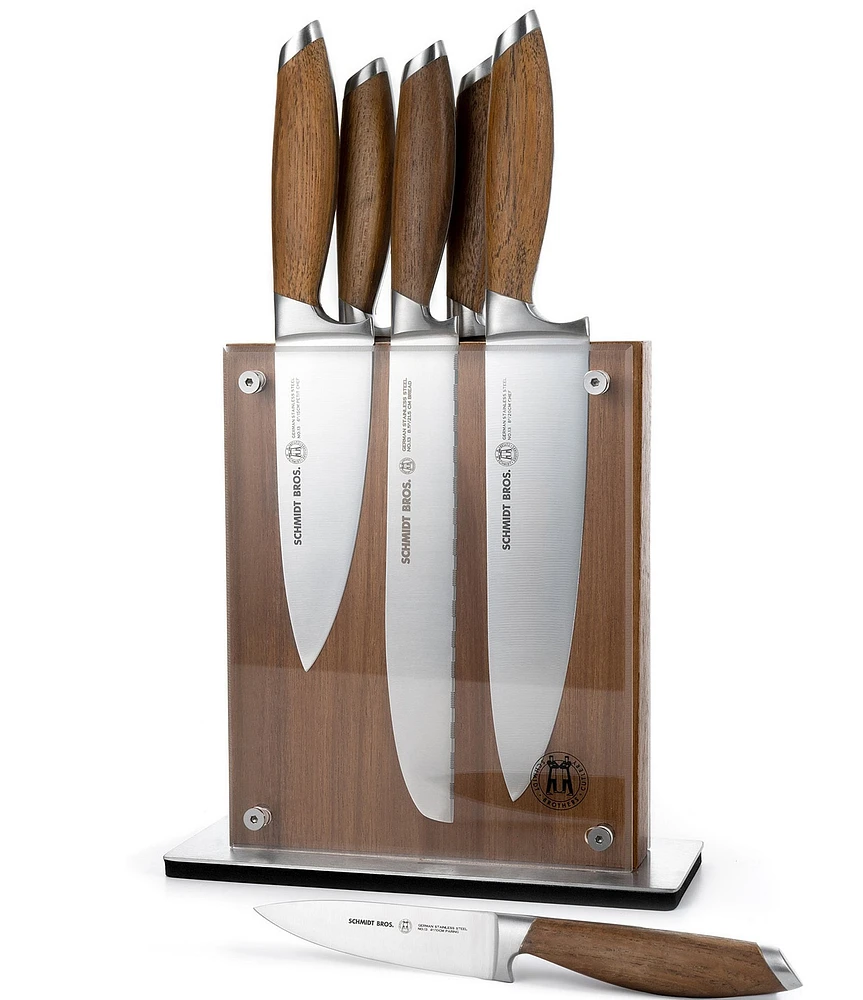 Schmidt Brothers Cutlery Bonded Teak 7-Piece Knife Block Set