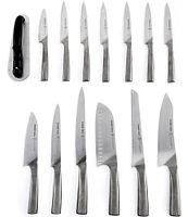 Schmidt Brothers Cutlery Shiplap 15-Piece Knife Block Set with Grey Block