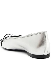 Schutz Arissa Casual Metallic Cap Toe Colorblock Ballerina Bow Flats