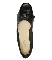 Schutz Arissa Croco Print Leather Ballet Bow Flats