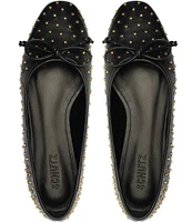 Schutz Arissa Studded Leather Ballet Bow Flats