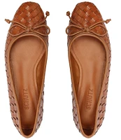 Schutz Arissa Woven Leather Slip On Flats