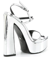 Schutz Arlene Mirror Metallic Platform Sandals