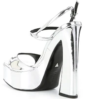 Schutz Arlene Mirror Metallic Platform Sandals