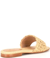 Schutz Ayla Raffia Floral Slide Sandals