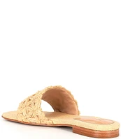 Schutz Ayla Raffia Floral Slide Sandals