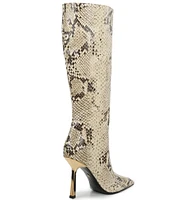 Schutz Ciara Snake Embossed Tall Leather Boots