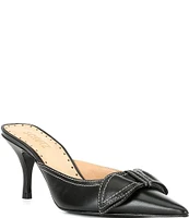 Schutz Claire Bow Leather Dress Mules