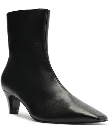 Schutz Dellia Leather Kitten Heel Booties