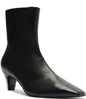 Schutz Dellia Leather Kitten Heel Booties