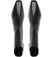 Schutz Dellia Leather Kitten Heel Booties