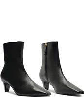 Schutz Dellia Leather Kitten Heel Booties