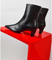 Schutz Dellia Leather Kitten Heel Booties