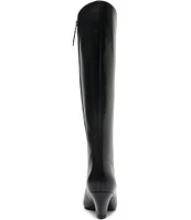 Schutz Dellia Up Leather Kitten Heel Tall Boots