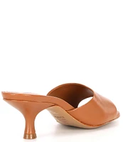 Schutz Dethalia Leather Square Toe Slide Sandals