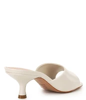 Schutz Dethalia Leather Square Toe Slide Sandals