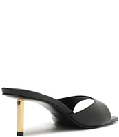 Schutz Dethalia Leather Square Toe Slide Sandals