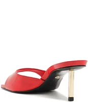 Schutz Dethalia Patent Leather Square Toe Slide Sandals