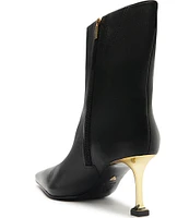 Schutz Firenze Leather Pointed Toe Dress Booties