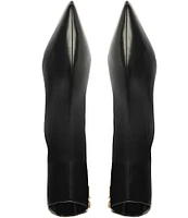 Schutz Firenze Leather Pointed Toe Dress Booties