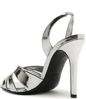 Schutz Keefa Metallic Leather Slingback Sandals