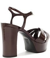 Schutz Keefa Patent Leather Platform Ankle Strap Sandals