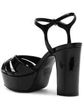 Schutz Keefa Patent Leather Platform Ankle Strap Sandals