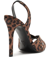 Schutz Keefa Satin Cheetah Print Slingback Sandals