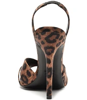 Schutz Keefa Satin Cheetah Print Slingback Sandals