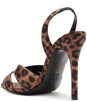 Schutz Keefa Satin Cheetah Print Slingback Sandals