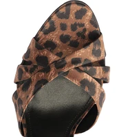 Schutz Keefa Satin Cheetah Print Slingback Sandals