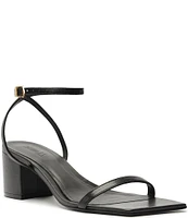 Schutz Kendall Leather Block Heel Ankle Strap Dress Sandals