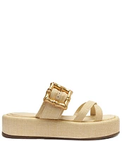 Schutz Lola Platform Bamboo Buckle Slides