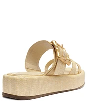 Schutz Lola Platform Bamboo Buckle Slides