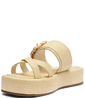 Schutz Lola Platform Bamboo Buckle Slides