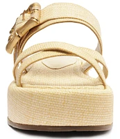 Schutz Lola Platform Bamboo Buckle Slides