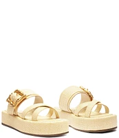 Schutz Lola Platform Bamboo Buckle Slides