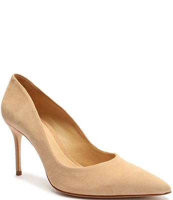 Schutz Lou Lo Suede Pointed Toe Pumps