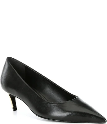 Schutz Lou Mid Curve Leather Pumps