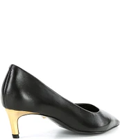 Schutz Lou Mid Curve Leather Pumps