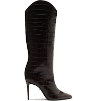 Schutz Maryana Crocodile Embossed Tall Boots