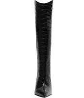 Schutz Maryana Crocodile Embossed Tall Boots